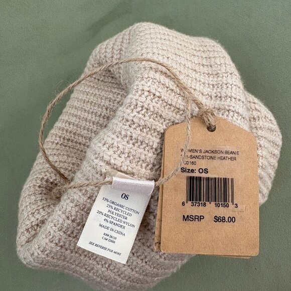 Faherty Brand Women\'s Sandstone Heather Jackson Beanie, OS,  NWT main image 4